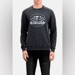 NWT SIZE S The Kooples Charcoal Graphic Crewneck Sweater